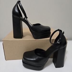 MNG Black Platform Heels